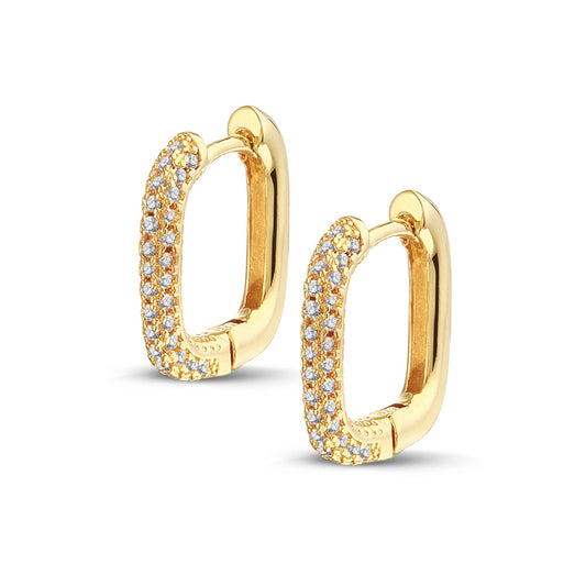 Earring Hoop Chunky Pave Small