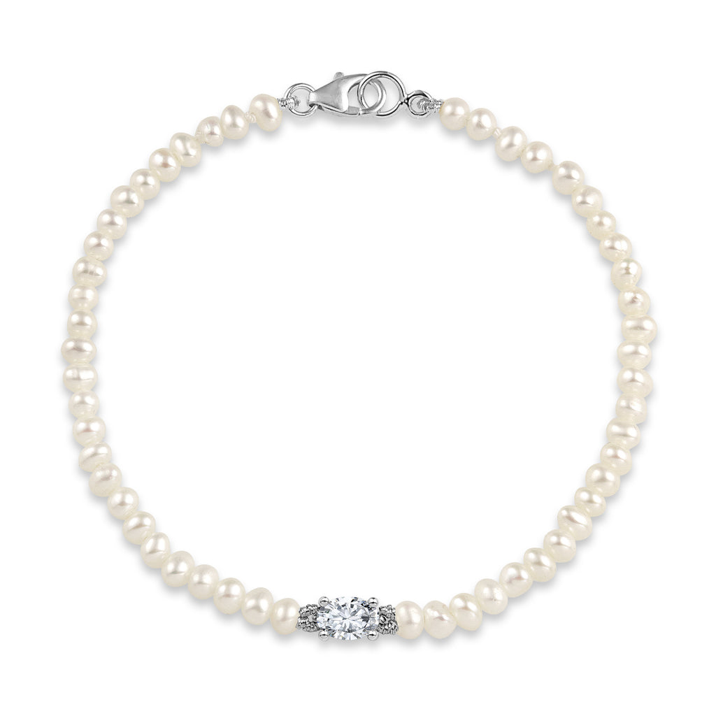 Bracelet Pearl Diamond Oval