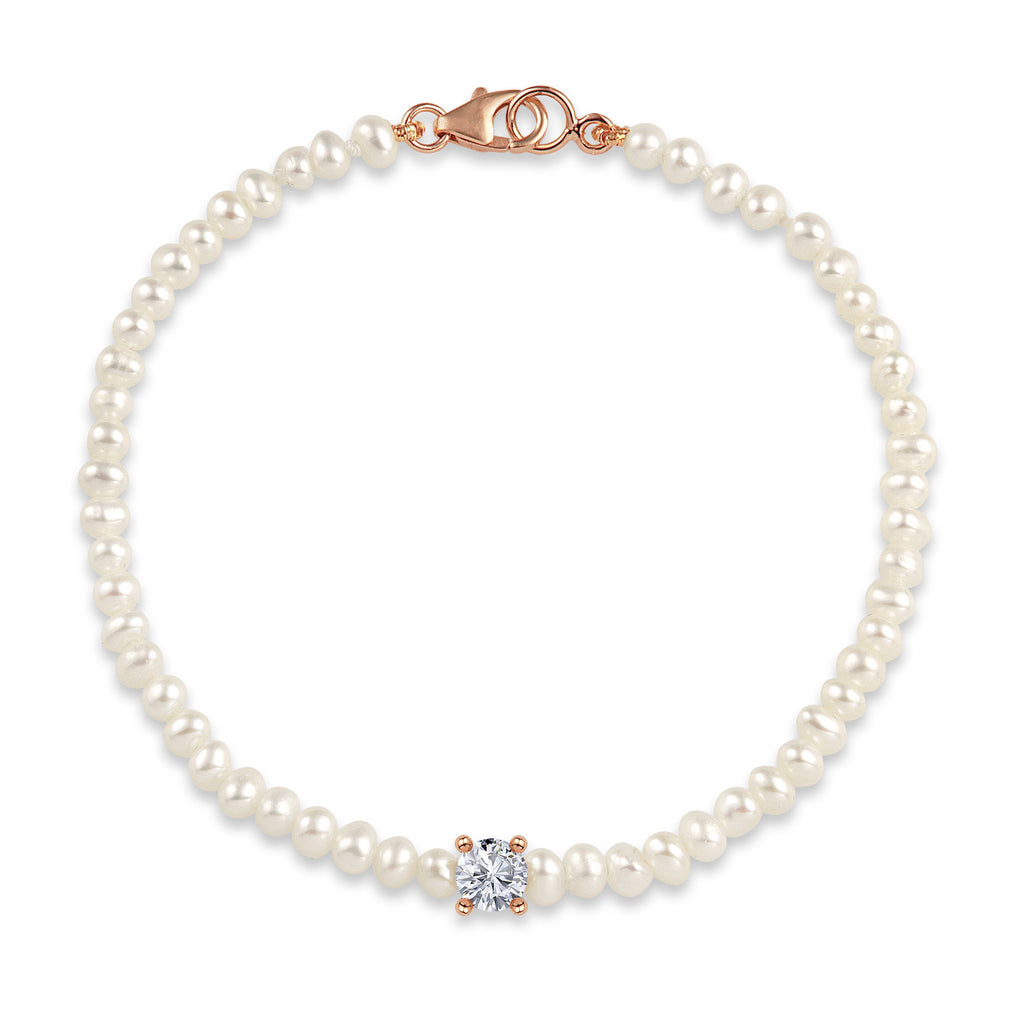 Bracelet Pearl Diamond Round