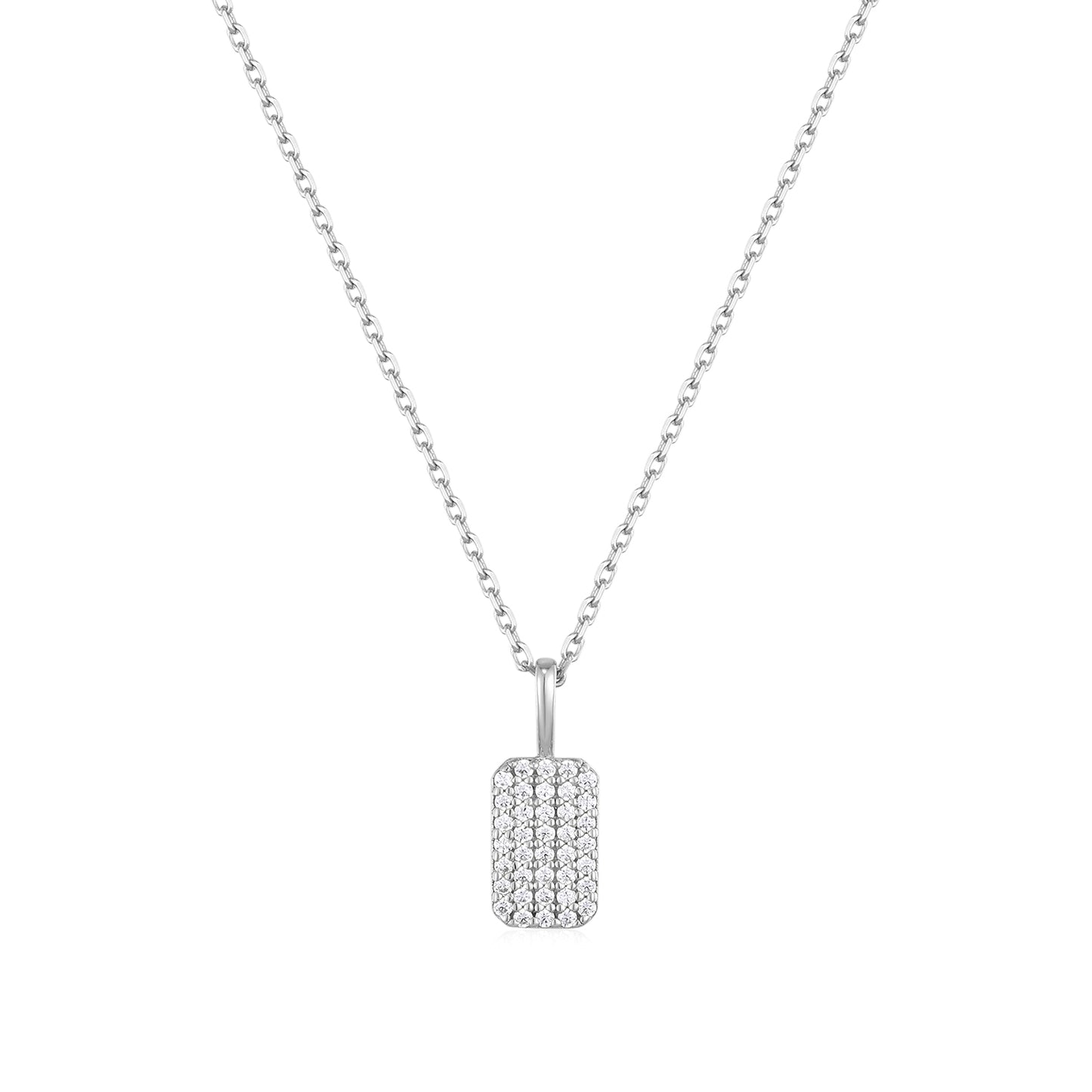 Necklace Engraving Square Pave
