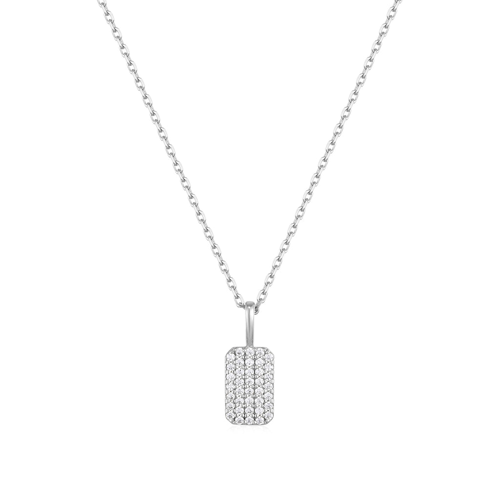 Necklace Engraving Square Pave